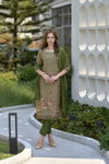 Tew Tissue With Floral Print And Embroidery Kurti With Bottom Dupatta Wholesale In India